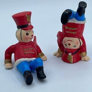 Set of two vintage Ron Gordon tumbling soldier boys ceramic stamped.